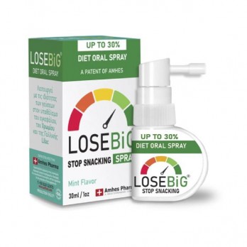 Amhes Pharma Diet Oral Spray Losebig Stop Snacking Spray Mint, 30ml | Σπρέι για τη Μείωση της Όρεξης & το Κόψιμο του Τσιμπολογήματος με Γεύση Μέντας