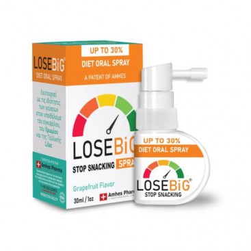 Amhes Pharma Diet Oral Spray Losebig Stop Snacking Spray Grapefruit, 30ml | Σπρέι για τη Μείωση της Όρεξης & το Κόψιμο του Τσιμπολογήματος με Γεύση Γκρέιπφρουτ