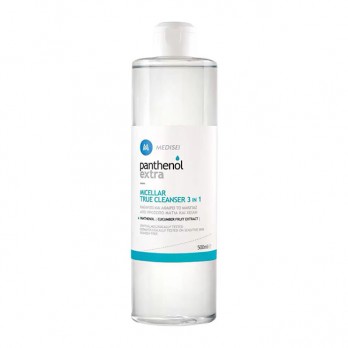 Medisei Panthenol Extra Micellar True Cleanser 3 in 1 500ml | Απαλό ντεμακιγιάζ για πρόσωπο, μάτια και χείλη