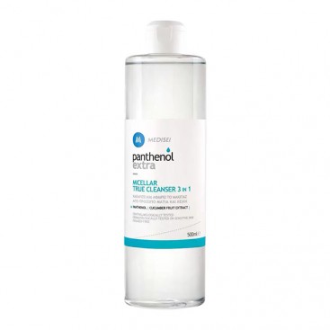 Medisei Panthenol Extra Micellar True Cleanser 3 in 1 500ml | Απαλό ντεμακιγιάζ για πρόσωπο, μάτια και χείλη