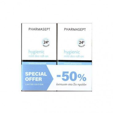 Pharmasept Hygienic Mild Deo Roll-On 2x50ml |Απαλό Αποσμητικό για Ευαίσθητες Επιδερμίδες (-50% το 2ο Προϊόν)