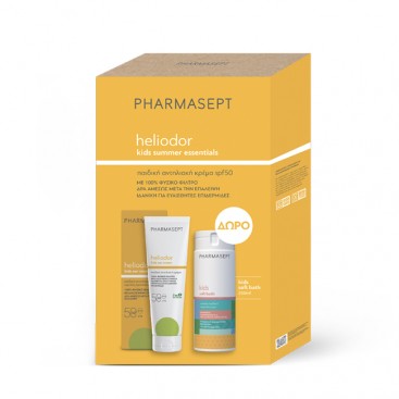 Pharmasept Heliodor Kids Sun Cream Spf50  Παιδική Αντηλιακή Κρέμα Προσώπου & Σώματος 150ml & Δώρο Kids Soft Bath Παιδικό Αφρόλουτρο 250ml