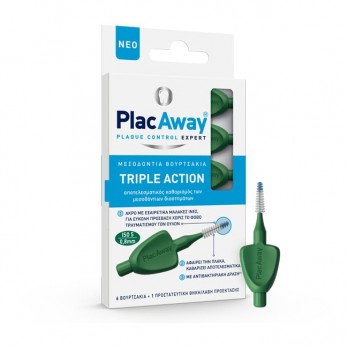 Plac Away Triple Action 0.8mm ISO 5 6τμχ | Μεσοδόντια Βουρτσάκια Πράσινα 