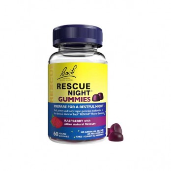 Power Health Bach Rescue Night 60 Gummies | Φυσικό Βοήθημα για την Αντιμετώπιση της Αϋπνίας με Γεύση Βατόμουρο