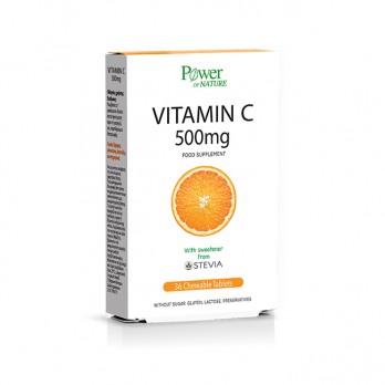 Power Health Vitamin C 500mg, 36 Μασώμενα Δισκία | Συμπλήρωμα Διατροφής με Βιταμίνη C 