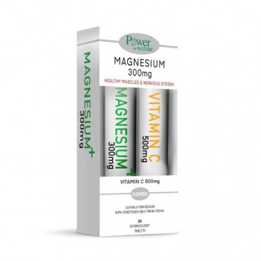 Power Health Magnesium 300mg Συμπλήρωμα Διατροφής με Μαγνήσιο 20eff. tabs & Δώρο Vitamin C 500mg Πορτοκάλι με Stevia 2020eff. tabs 