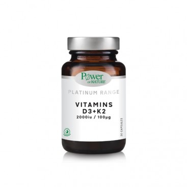 Power Health Platinum Range Vitamins D3 + K2 2000iu 30caps | Συμπλήρωμα Διατροφής με Βιταμίνες D3 και Κ2 