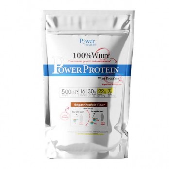 Power Health 100% Whey Power Protein Belgian Chocolate 500gr | Ρόφημα σε Σκόνη από 100% Πρωτεϊνη Ορού Γάλακτος με Γεύση Σοκολάτα