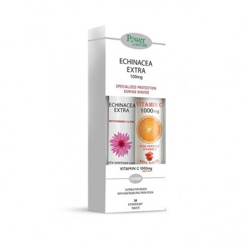 Power Health Echinacea Extra 100mg 24eff.tabs & Vitamin C 1000mg Μήλο με Στέβια 24eff.tabs