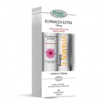 Power Health Echinacea Extra με Στέβια 20 αναβράζοντα δισκία & Δώρο Vitamin C 500mg Πορτοκάλι 20 αναβράζοντα δισκία