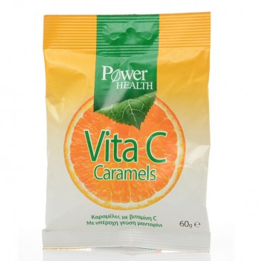 Power Health Vita C Caramels  60gr |Καραμέλες για Ενέργεια & Ενίσχυση Ανοσοποιητικού με Βιταμίνη C Γεύση Μανταρίνι|