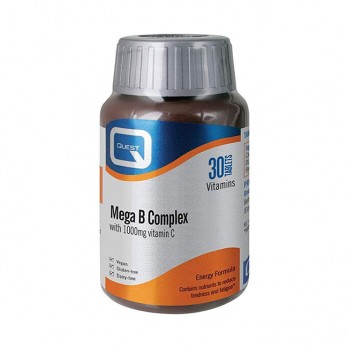 Quest Mega B Complex Plus with 1000mg Vitamin C 30tabs | Σύμπλεγμα Βιταμινών Β με Βιταμίνη C