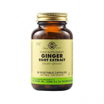 Solgar Ginger Root Extract 60veg.caps | Συμπλήρωμα Διατροφής Πιπερόριζας Ιδανικό για Περιπτώσεις Δυσπεψία, Ναυτίας, Τυμπανισμού & Διάρροιας