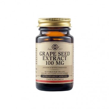 Solgar Grape Seed Extract 100mg, 30veg.caps | Συμπλήρωμα Διατροφής με Εκχύλισμα Σπόρων Σταφυλιού 