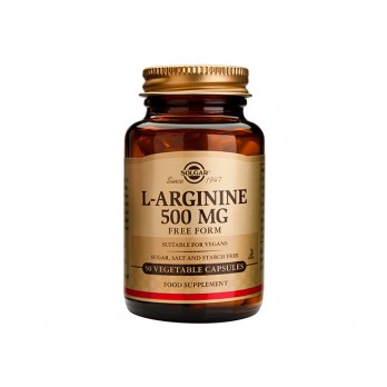 Solgar L-Arginine 500mg 50veg.caps | Συμπλήρωμα Διατροφής με Αργινίνη