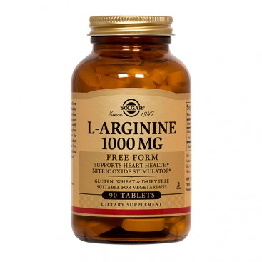 Solgar L-Arginine 1000mg 90veg.caps | Συμπλήρωμα Διατροφής με Αργινίνη 