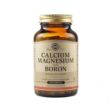 Solgar Calcium Magnesium plus Boron 100tabs | Συμπλήρωμα Διατροφής Μαγνησίου & Βορίου για Καλή Υγεία των Οστών 