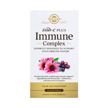 Solgar Ester-C Plus Immune Complex 60softgels | Συμπλήρωμα Διατροφής με Βιταμίνη C για την Καλή Υγεία του Ανοσοποιητικού Συστήματος