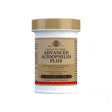 Solgar Advanced Acidophilus Plus 60veg.caps | Συμπλήρωμα Διατροφής Προβιοτικών για την Καλή Υγεία του Γαστρεντερικού & Πεπτικού Συστήματος 