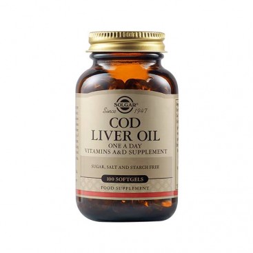 Solgar Cod Liver Oil 100softgels |  Συμπλήρωμα Διατροφής με Μουρουνέλαιο & Βιταμίνες Α & D