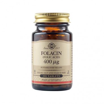 Solgar Folic Acid (Folacin) 400mcg 100tabs |  Συμπλήρωμα Διατροφής Φυλλικού Οξέος