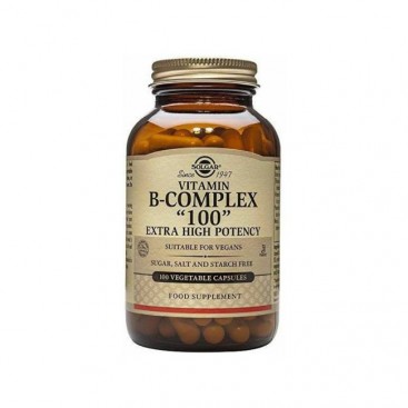 Solgar Vitamin B Complex 100 Extra High Potency 100veg.caps |Συμπλήρωμα Διατροφής Συμπλέγματος Βιταμινών Β