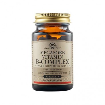 Solgar Vitamin B Complex Megasorb  50tabs | Φόρμουλα Βιταμινών Β 