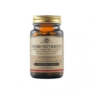 Solgar Neuro Nutrients 30veg.tabs | Συμπλήρωμα Διατροφής για Τόνωση Νοητικών και Ψυχολογικών Αναγκών