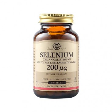 Solgar Selenium  200μg 250tabs | Συμπλήρωμα Διατροφής με Σελήνιο