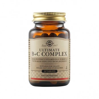 Solgar Ultimate B+C Complex 30tabs | Συμπλήρωμα Διατροφής για την Ενίσχυση του Νευρικού & Ανοσοποιητικού Συστήματος,