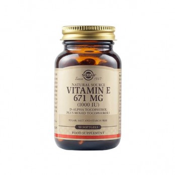 Solgar Vitamin E Natural 1000IU 50softgels | Συμπλήρωμα Διατροφής Φυσικής Πηγής Βιταμίνη Ε Πλούσια σε Αντιοξειδωτικά