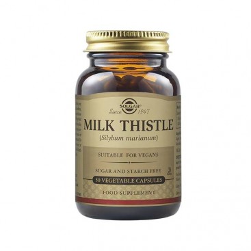 Solgar Milk Thistle 50veg.caps | Συμπλήρωμα Διατροφής Γαϊδουράγκαθου για Ενδυνάμωση & Προστασία του Ήπατος