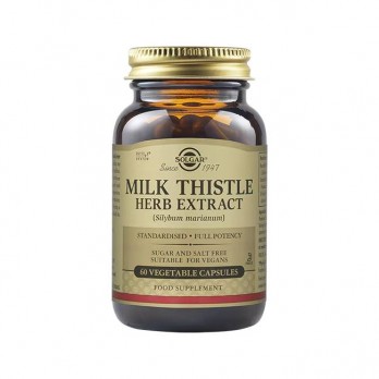 Solgar Milk Thistle Herb & Seed Extract 60veg.caps | Συμπλήρωμα Διατροφής Προστασία Ήπατος, Αποτοξίνωση 