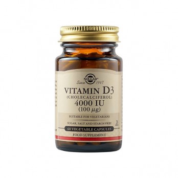 Solgar Vitamin D-3 4000IU / 100μg 60veg.caps| Συμπλήρωμα Διατροφής Βιταμίνη D3