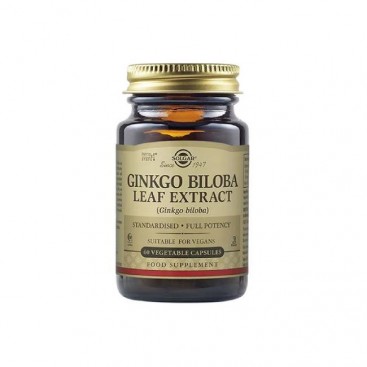 Solgar Ginkgo Biloba Leaf Extract 60veg.caps |  Συμπλήρωμα Διατροφής για Τόνωση & Ενίσχυση Μνήμης 