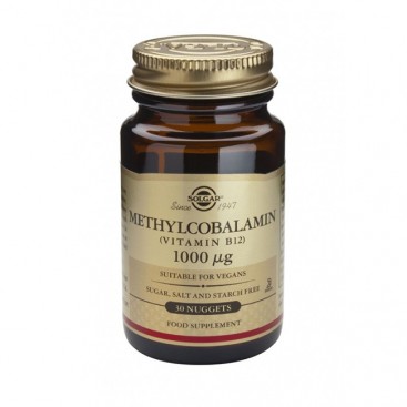 Solgar Vitamin B12 Methylcobalamin 1000μg 30nuggets |  Συμπλήρωμα Διατροφής με Βιταμίνη Β12 (30 υπογλώσσια δισκία)