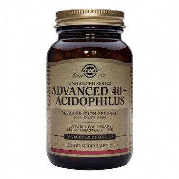 Solgar Advanced Acidophilus 40+ Φυσιολογική Εντερική Κινητικότητα άνω των 40, 60 veg. tabs