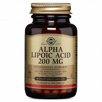 Solgar Alpha Lipoic Acid 200mg  50cap.veg | Συμπλήρωμα Διατροφής, Ισχυρό Αντιοξειδωτικό