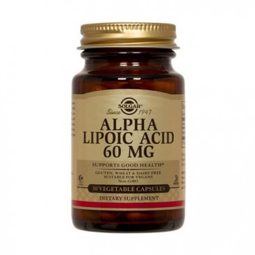 Solgar Alpha Lipoic Acid 60mg 30veg.caps | Συμπλήρωμα Διατροφής, Ισχυρό Αντιοξειδωτικό  