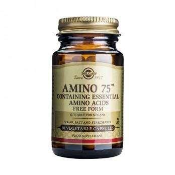 Solgar Amino 75, 30veg.caps  |Συμπλήρωμα Διατροφής Αμινοξέα Κρυσταλλικά Και Ελεύθερης Μορφής 