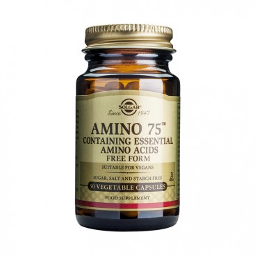 Solgar Amino 75, 30veg.caps  |Συμπλήρωμα Διατροφής Αμινοξέα Κρυσταλλικά Και Ελεύθερης Μορφής 