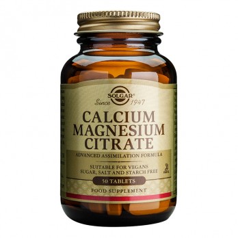 Solgar Calcium Magnesium Citrate 50tabs | Συμπλήρωμα Διατροφής Ασβεστίου + Μαγνησίου σε Κιτρική Μορφή 