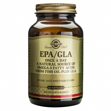 Solgar EPA/GLA 60softgels | Συμπλήρωμα Διατροφής με  Ιχθυέλαιο