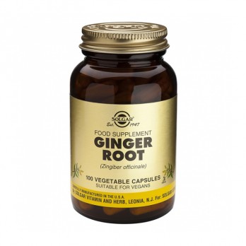 Solgar Ginger Root 100veg.caps | Συμπλήρωμα Διατροφής Πιπερόριζας Ιδανικό για Περιπτώσεις Δυσπεψία, Ναυτίας, Τυμπανισμού & Διάρροιας