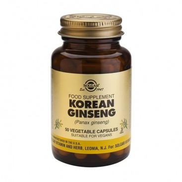 Solgar Ginseng Korean 520mg 50veg.caps |  Συμπλήρωμα Διατροφής Εκχυλίσματος Κορεάτικου Τζίνσενγκ για Ενέργεια & Τόνωση 