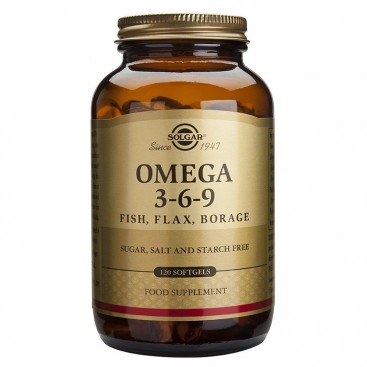 Solgar Omega-3-6-9 120softgels | Συμπλήρωμα Διατροφής Πλούσιο σε Ωμέγα 3, 6 & 9 Λιπαρά Οξέα 