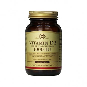 Solgar Vitamin D-3 1000IU 100Softgels | Συμπλήρωμα Διατροφής Βιταμίνη D3