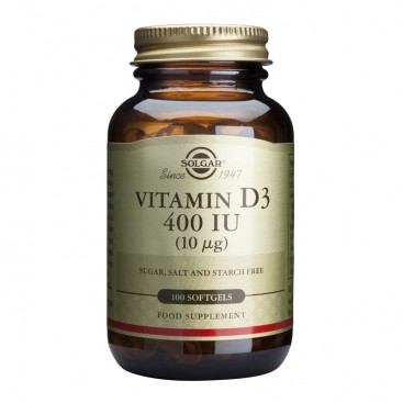 Solgar Vitamin D-3 400 IU, 100caps | Συμπλήρωμα Διατροφής Βιταμίνη D3