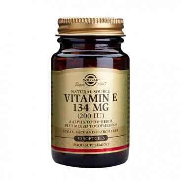 Solgar Vitamin E 200IU 50softgels |  Συμπλήρωμα Διατροφής Φυσικής Πηγής Βιταμίνη Ε Πλούσια σε Αντιοξειδωτικά