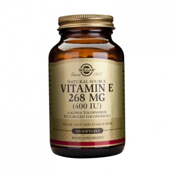 Solgar Vitamin E 400 IU, 100softgels |  Συμπλήρωμα Διατροφής Φυσικής Πηγής Βιταμίνη Ε Πλούσια σε Αντιοξειδωτικά